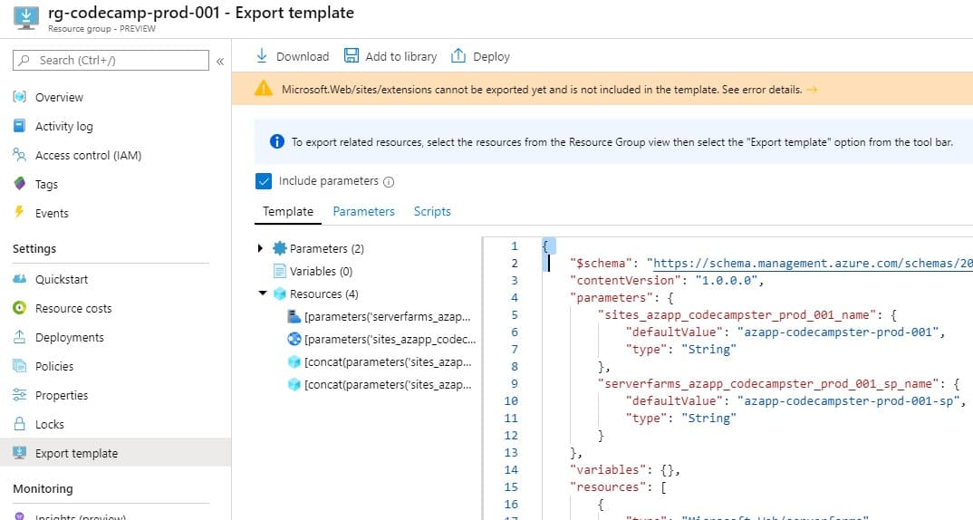 Quick and dirty ARM template